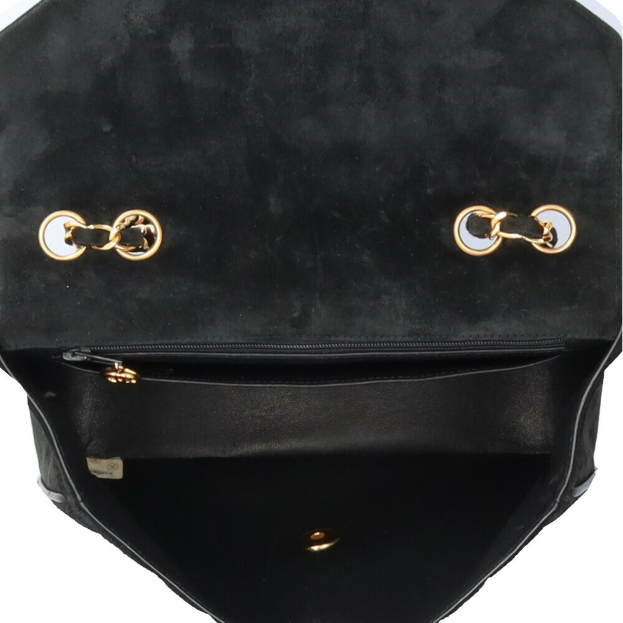 Chanel V-stitch shoulder bag velour black ladies CHANEL chain