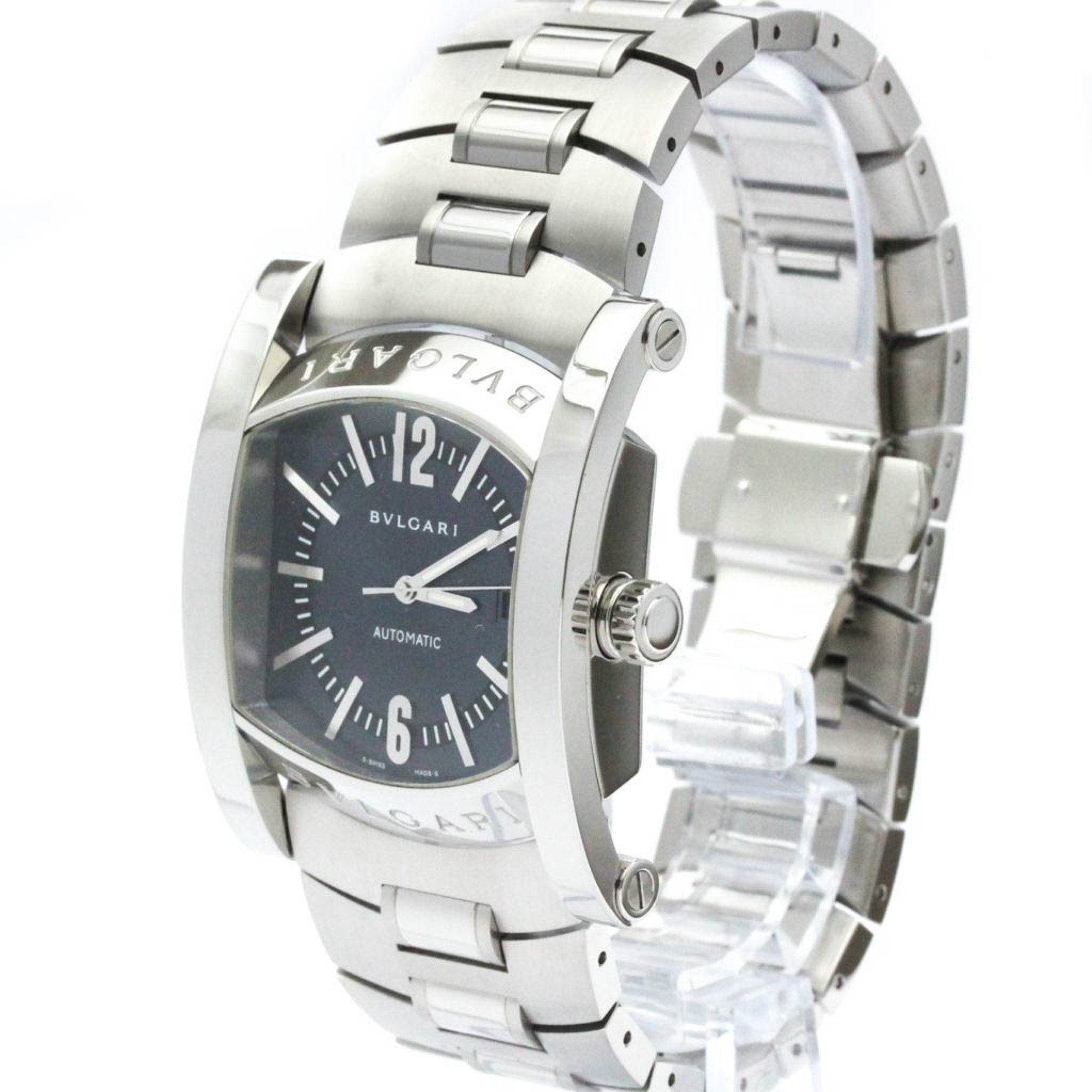 Polished BVLGARI Assioma Stainless Steel Automatic Mens Watch AA48S BF571248