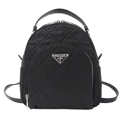 PRADA Women's Bag Backpack Nylon Black 1BZ066 Quilted Outing