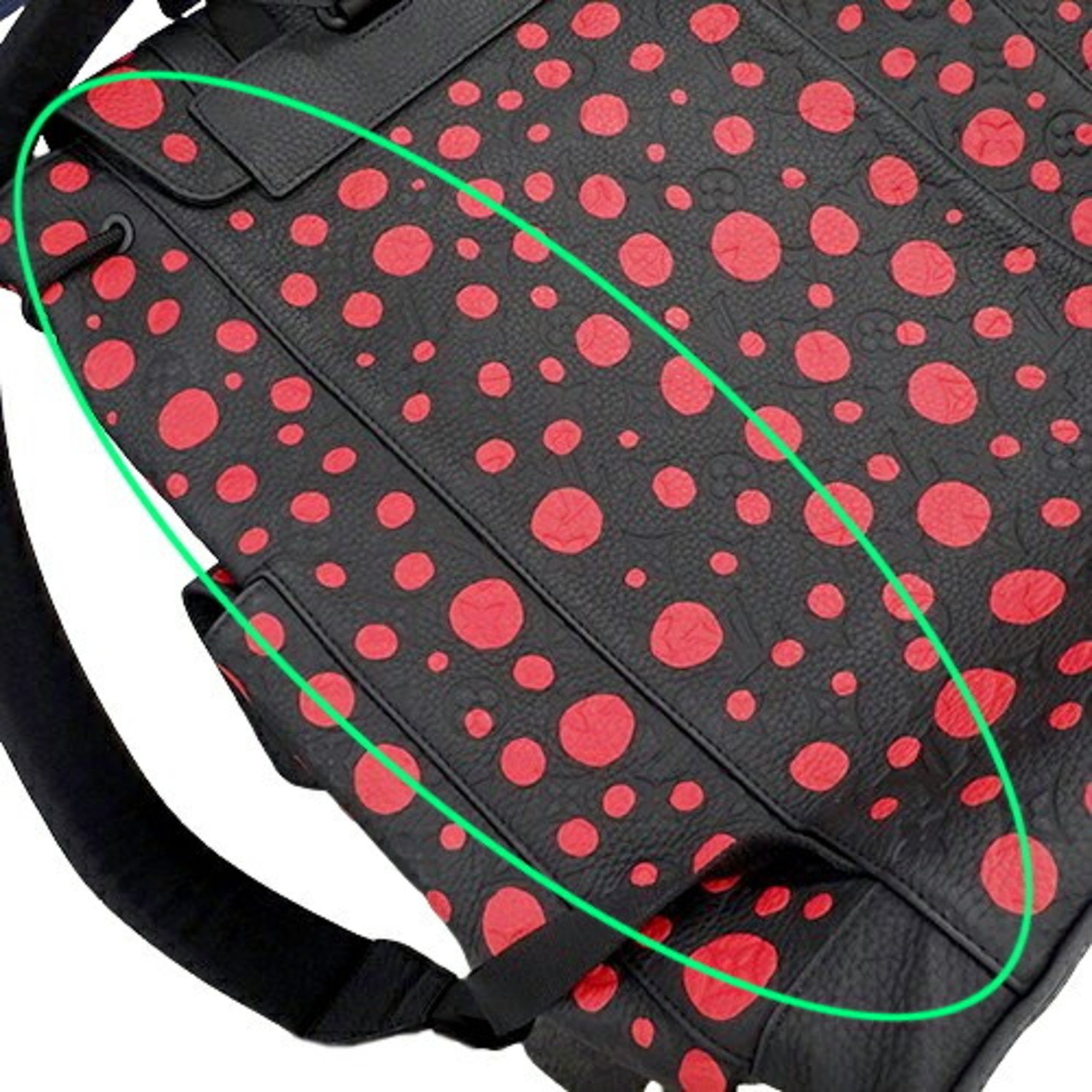 Louis Vuitton LOUIS VUITTON Bag LV YK Women's Men's Backpack Christopher MM Taurillon Monogram Leather Black Red M21978 Yayoi Kusama Collaboration 2023