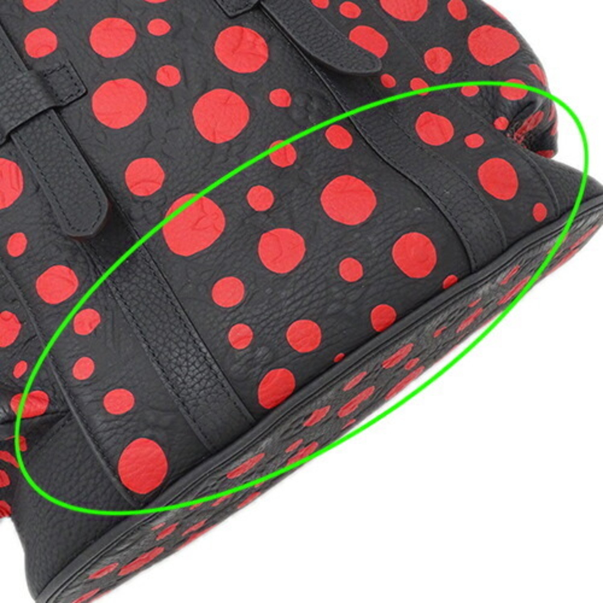 Louis Vuitton LOUIS VUITTON Bag LV YK Women's Men's Backpack Christopher MM Taurillon Monogram Leather Black Red M21978 Yayoi Kusama Collaboration 2023