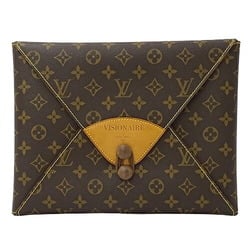 Louis Vuitton LOUIS VUITTON Bag Monogram Women's Men's Clutch Second Visionnaire 30 M99045 100th Anniversary Limited Case Brown