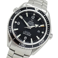 OMEGA Seamaster Planet Ocean 2200.50 Watch Men's 600m Coaxial Date Automatic AT Stainless Steel SS Silver Black Polished