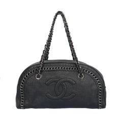 Chanel Boston Bag Luxury Handbag Leather A31405 Black Women's CHANEL Chain Shoulder