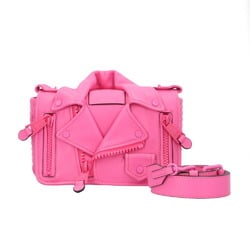 Moschino Biker Shoulder Bag Leather Pink Women MOSCHINO