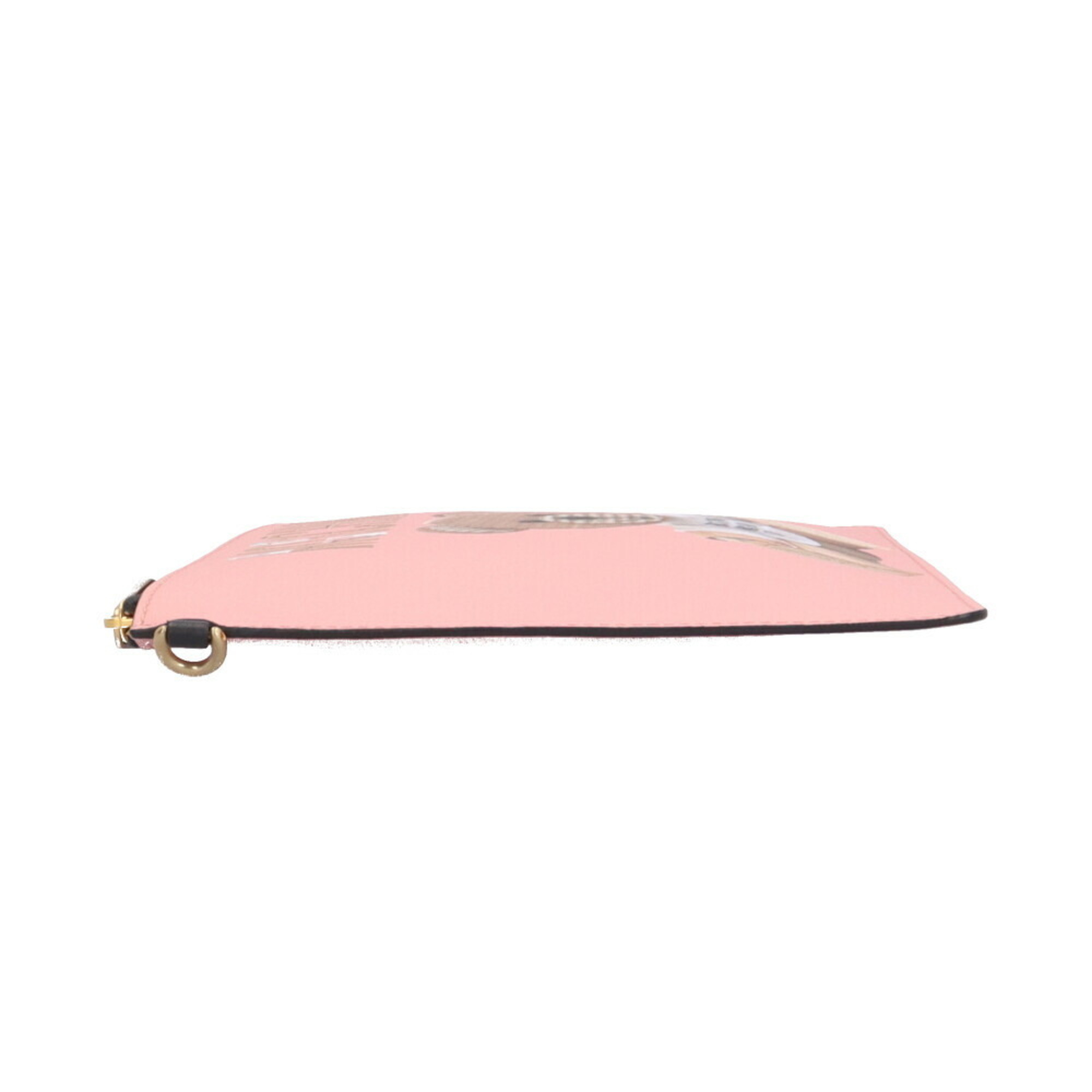 Moschino Clutch Bag Leather Pink Women's MOSCHINO