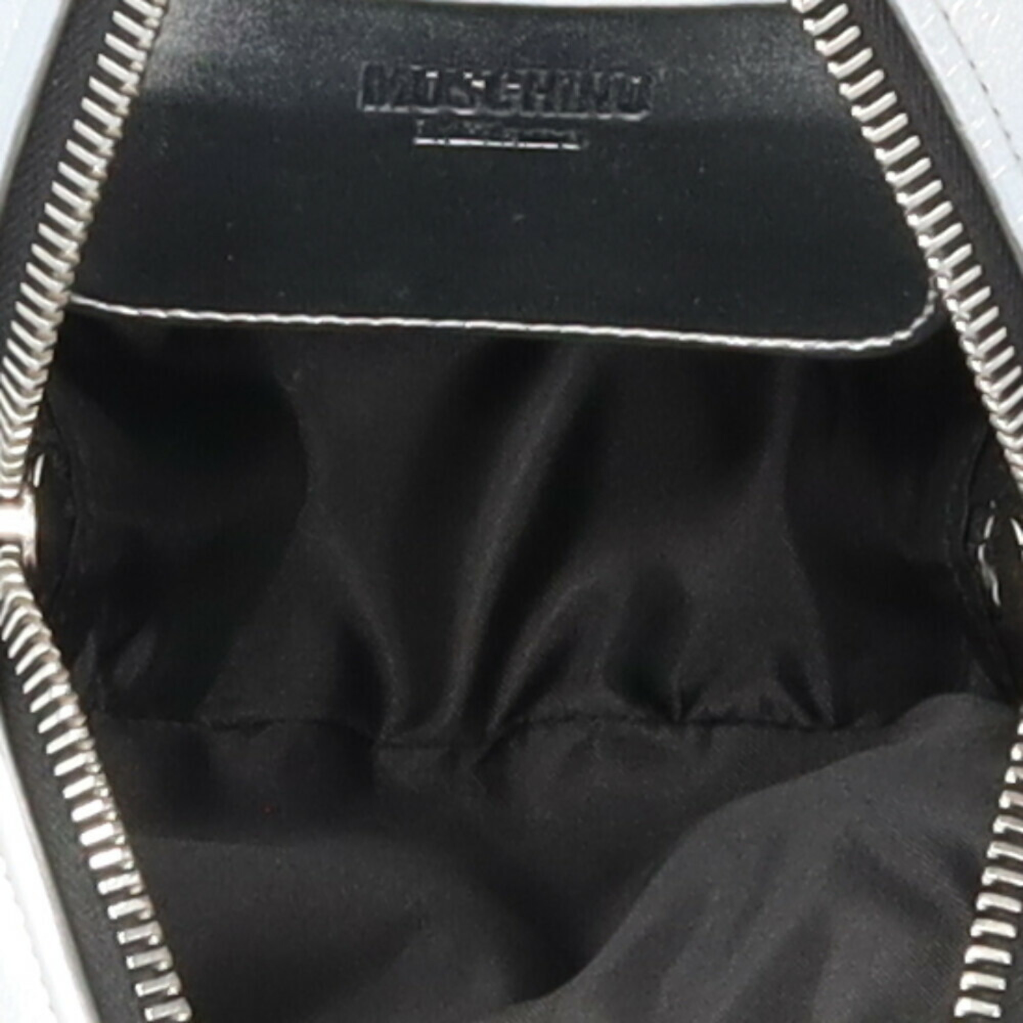 Moschino shoulder bag leather silver women's MOSCHINO