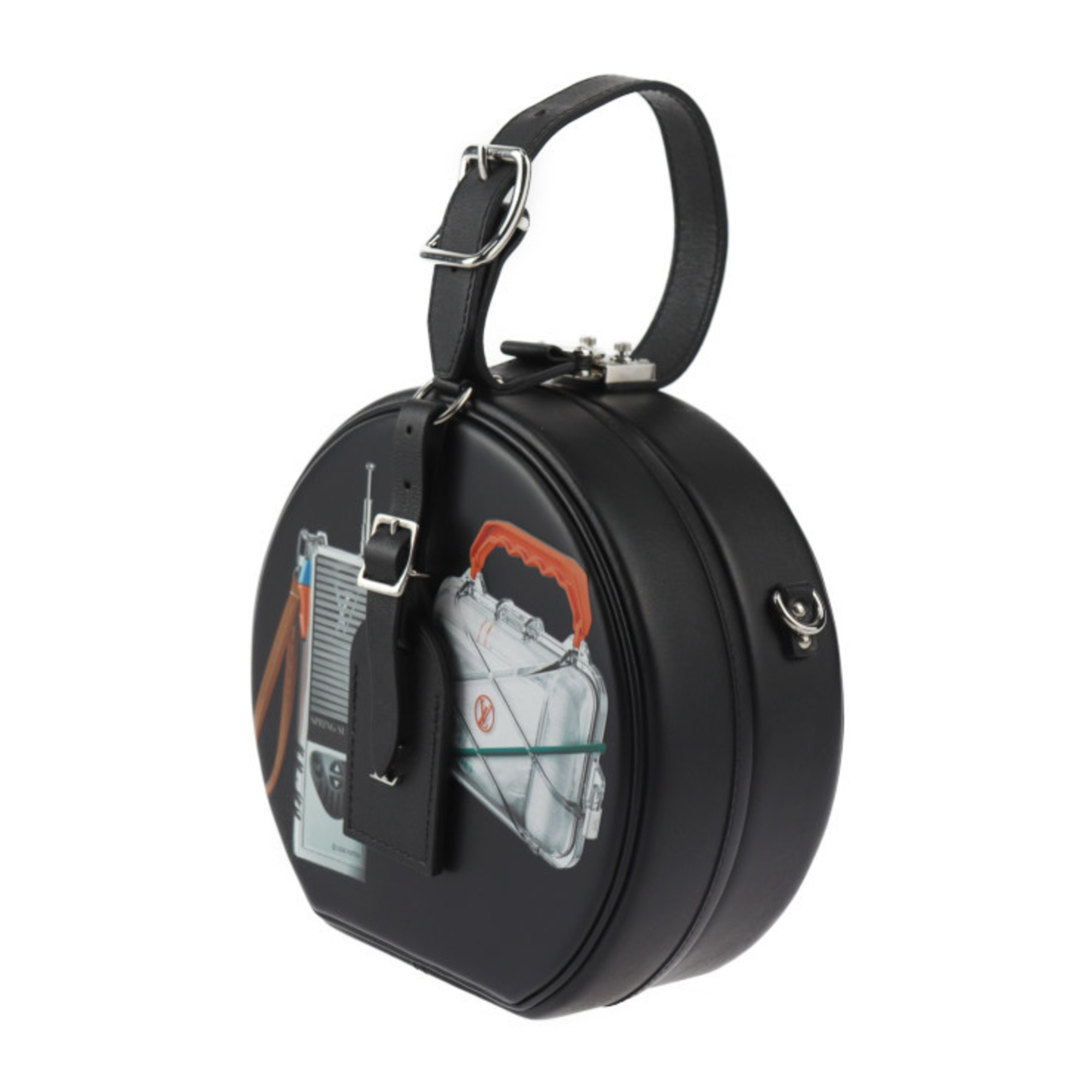 LOUIS VUITTON Louis Vuitton Petite Boite Chapeau Shoulder Bag M43659 Calf Leather Black Multicolor Printed Pochette