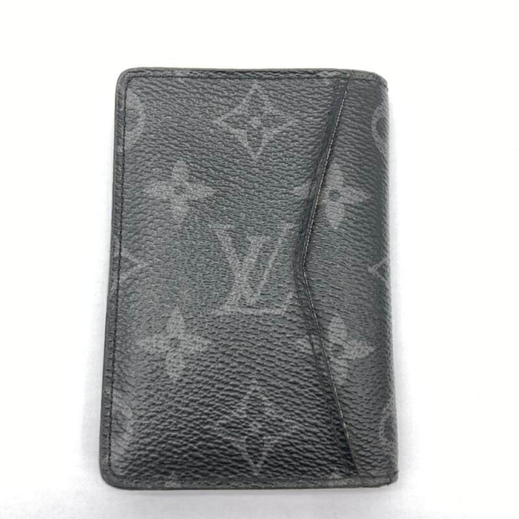 LOUIS VUITTON Monogram Eclipse Organizer de Poche Card Case M61696 with Initials Louis Vuitton