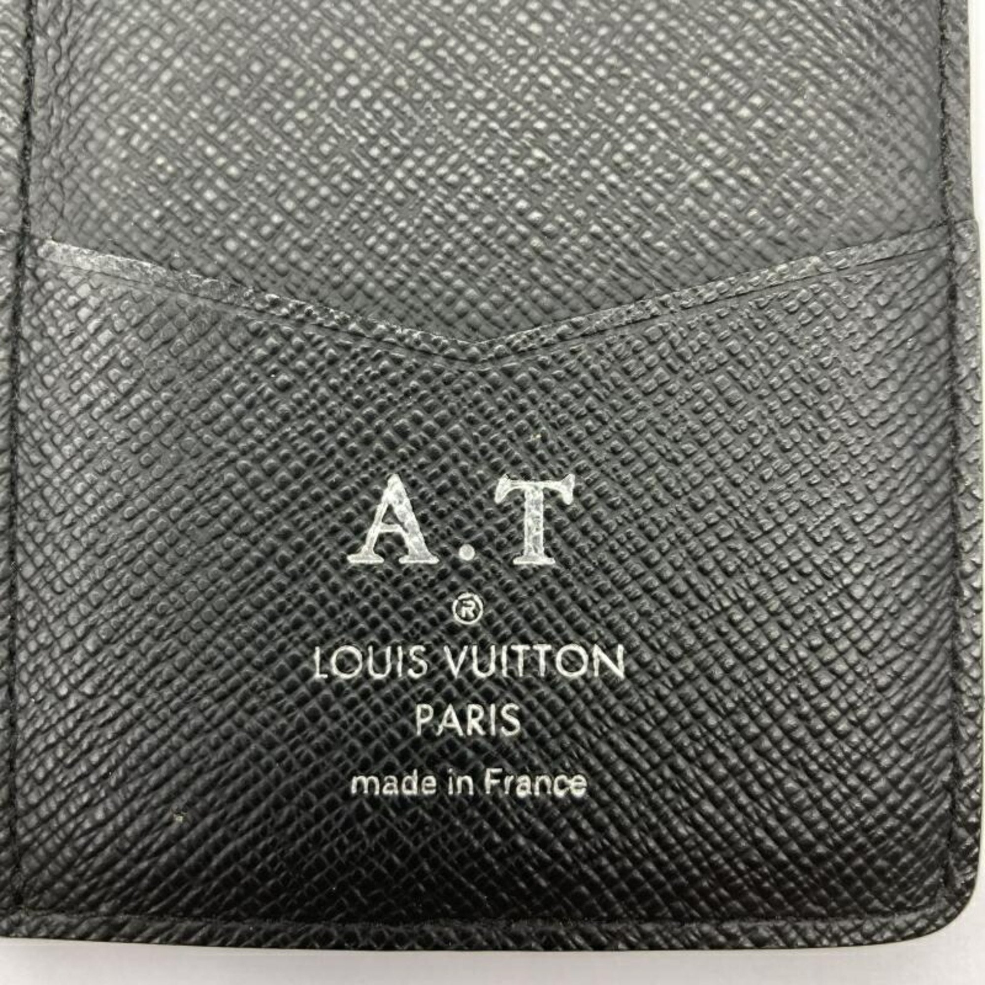 LOUIS VUITTON Monogram Eclipse Organizer de Poche Card Case M61696 with Initials Louis Vuitton