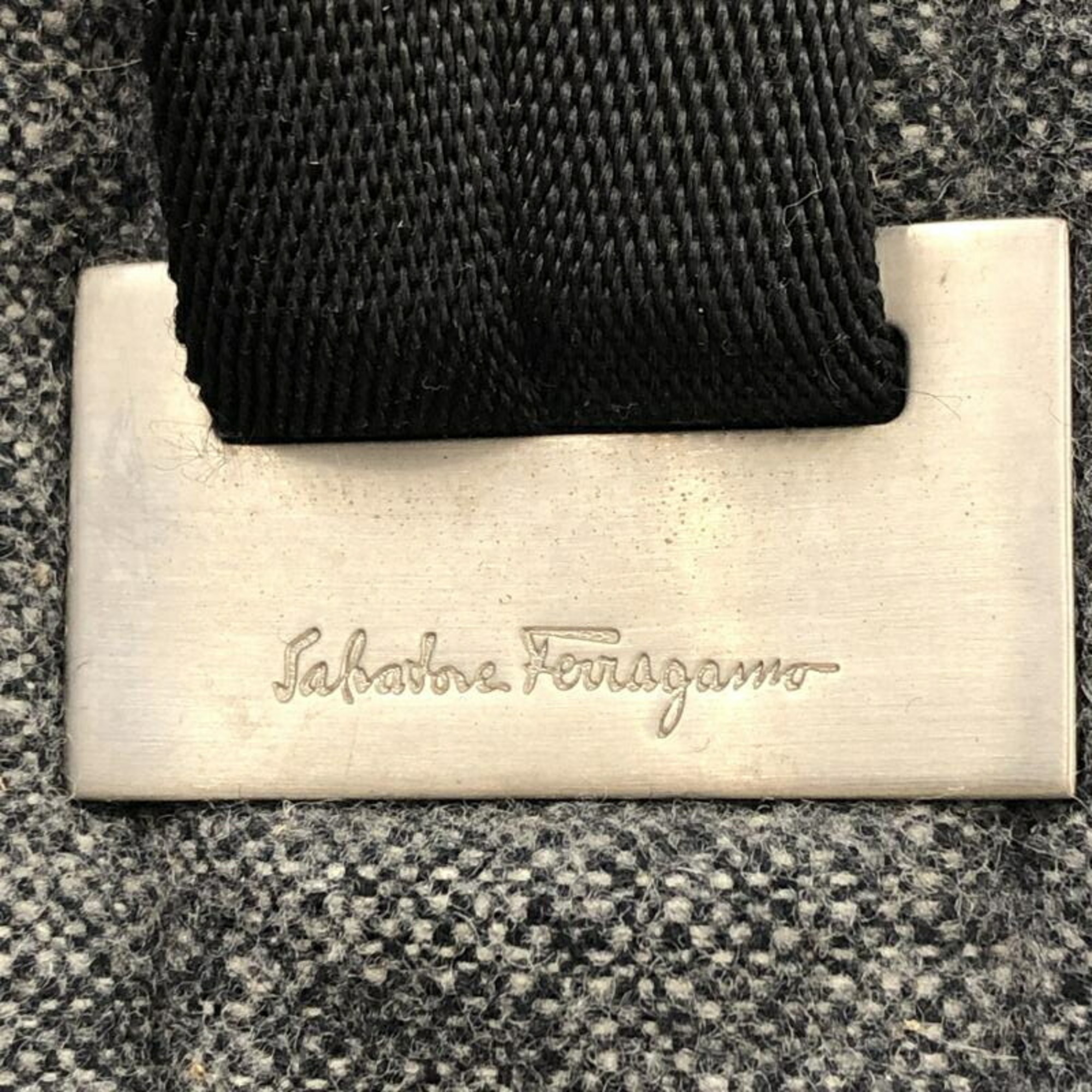 Salvatore Ferragamo Wool Boston Bag 24 9519 Grey