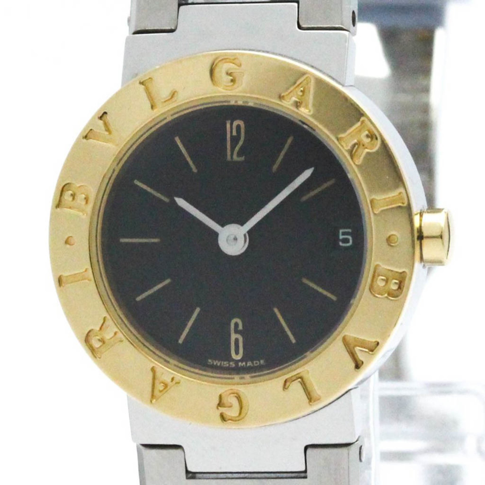 Polished BVLGARI BVLGARI-BVLGARI 18K Gold Steel Ladies Watch BB23SGD BF571675