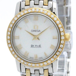 OMEGA De Ville Prestige Diamond MOP Dial 18K Gold Steel Watch 4375.71 BF571648