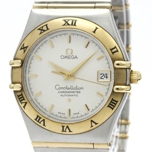 Polished OMEGA Constellation 18K Gold Steel Automati Mens Watch 1202.30 BF571621