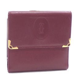 Cartier Bi-fold Wallet Must Line Women's Bordeaux Leather A2231185