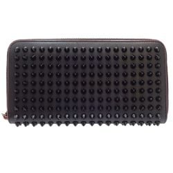 Christian Louboutin Long Wallet 3135058 Panettone Studs Leather Black Red 180392