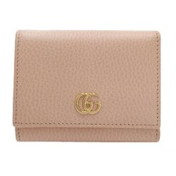 GUCCI Gucci Tri-fold Wallet 474746 W Petit Marmont Leather Pink 180400
