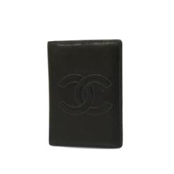 Chanel Business Card Holder, Lambskin, Black, Women's