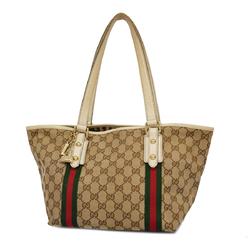 Gucci Tote Bag GG Canvas Sherry Line 137396 Beige Women's