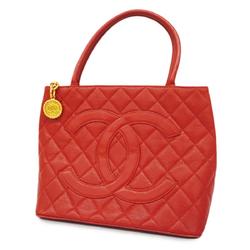 Chanel Tote Bag Reproduction Caviar Skin Red Women's