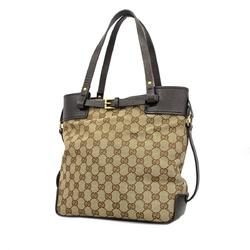 Gucci Tote Bag GG Canvas 107757 Brown Women's