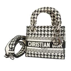 Christian Dior handbag Lady canvas black white ladies