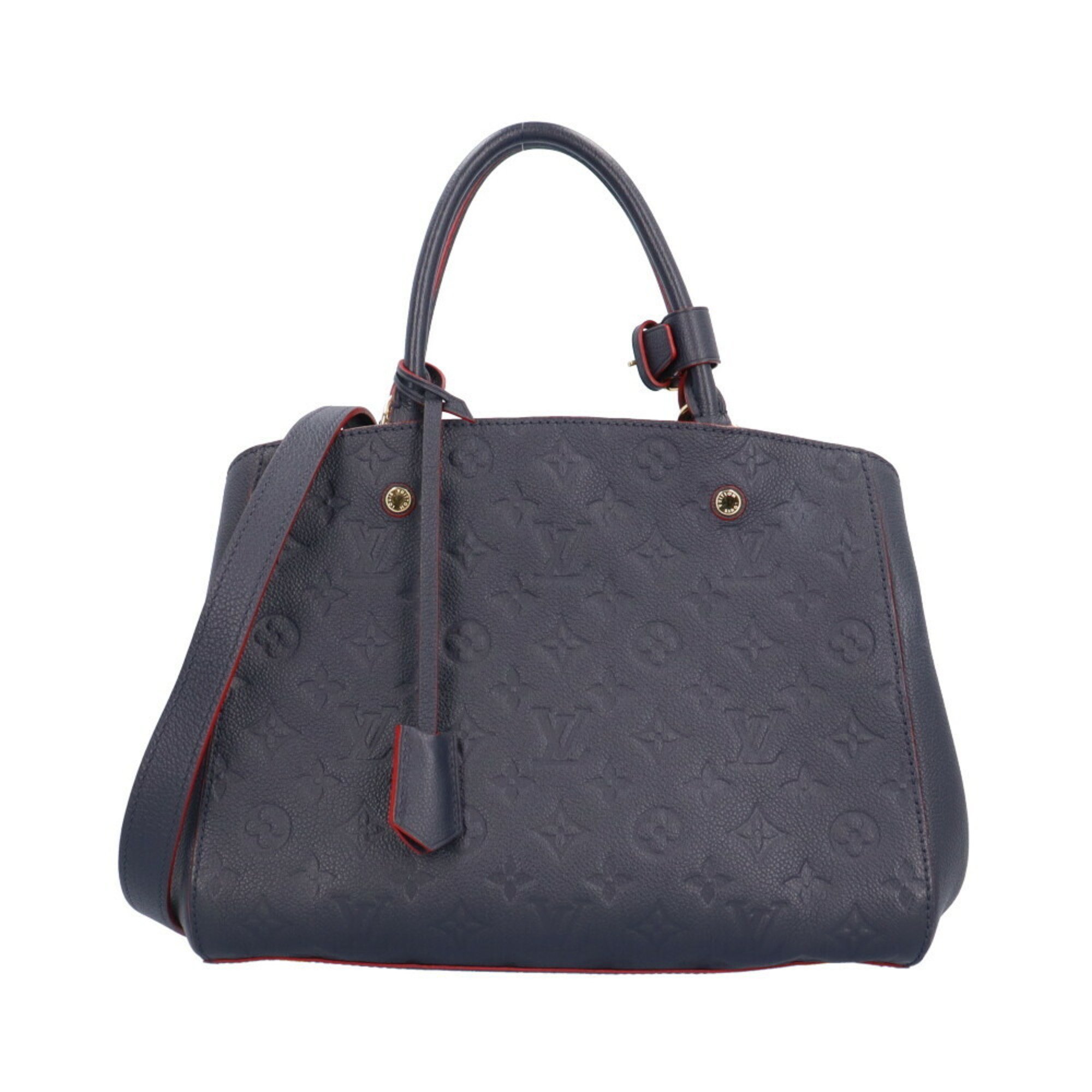 Louis Vuitton Montaigne MM Monogram Empreinte Shoulder Bag M42746 Navy Women's LOUIS VUITTON