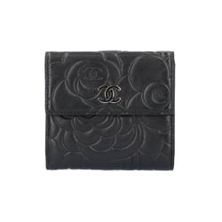 CHANEL Camellia Bi-fold Wallet Chanel Lambskin 7422 Women's