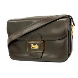 Celine shoulder bag, carriage hardware, leather, brown, women's