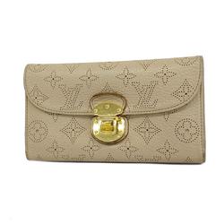 Louis Vuitton Tri-fold Long Wallet Mahina Portefeuille Amelia M58088 Opal Ladies