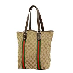 Gucci Tote Bag GG Canvas Sherry Line 162899 Brown Champagne Women's