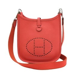 HERMES Evelyn TPM shoulder bag in leather, Taurillon Clemence, Rouge Kutomato, red