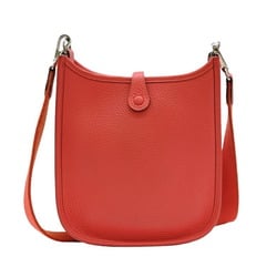 HERMES Evelyn TPM shoulder bag in leather, Taurillon Clemence, Rouge Kutomato, red
