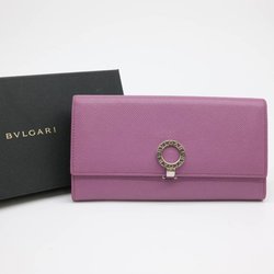 BVLGARI Bulgari Long Wallet Clip Lavender Purple Leather 37564
