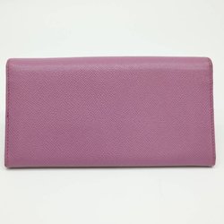 BVLGARI Bulgari Long Wallet Clip Lavender Purple Leather 37564