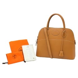 HERMES Bolide 31 handbag shoulder bag box calf leather brown