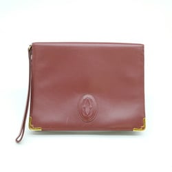 Cartier Must Line Bag, Second Clutch Leather, Bordeaux