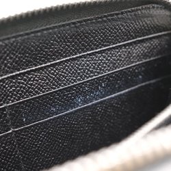 BVLGARI Bulgari Classico Long Wallet Round Zip Black Leather 20886