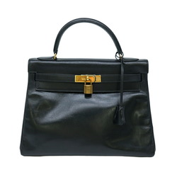 HERMES Kelly 32 handbag tote bag box calf leather black