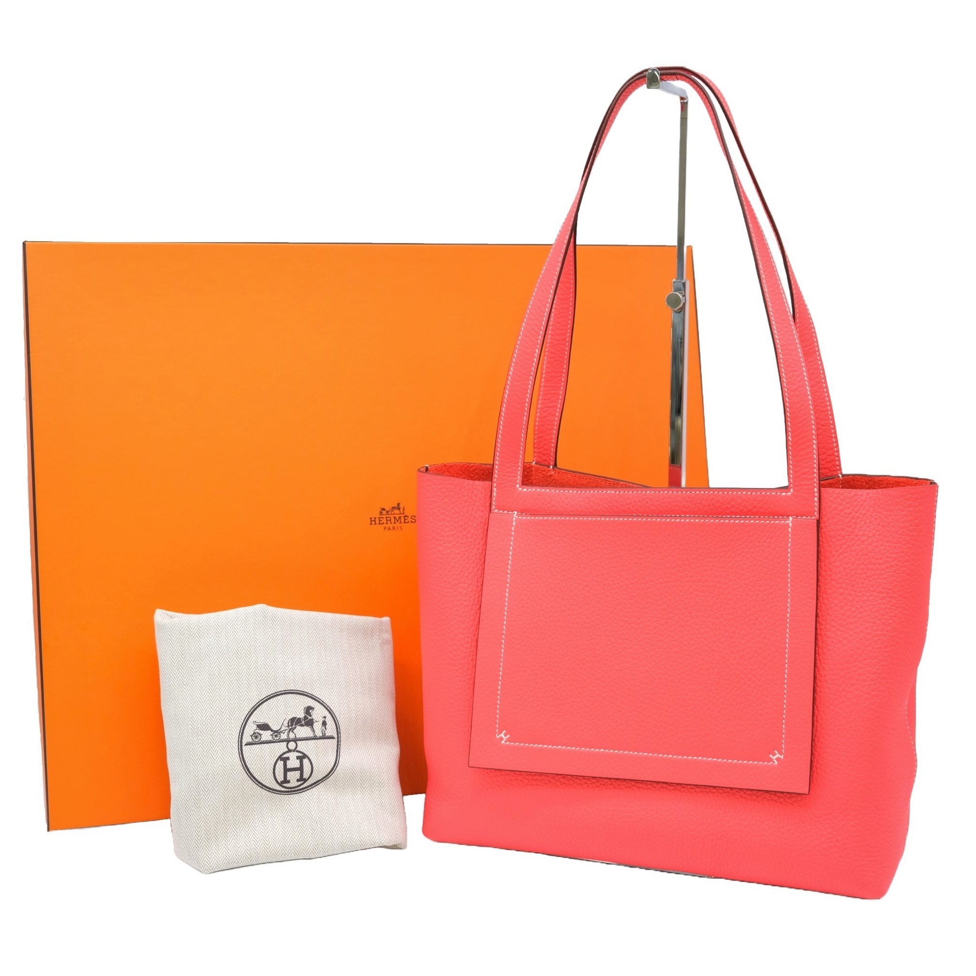 HERMES Hermes Cabas Serie 31 Tote Bag Taurillon Clemence Leather Rose Texas Pink