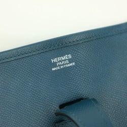 HERMES Evelyn 3 PM Shoulder Bag, Epsom Leather, Blue Thalassa,