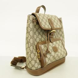 Gucci Backpack GG Supreme 674147 Leather Brown Women's