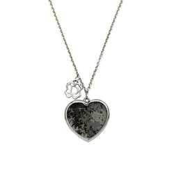 Christian Dior Necklace Silver Heart Metal Women's