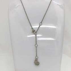 Christian Dior Necklace Silver Heart Metal Women's