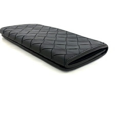 Bottega Veneta Bi-fold Long Wallet Black Maxi Intrecciato Billfold Leather BOTTEGA VENETA Flap