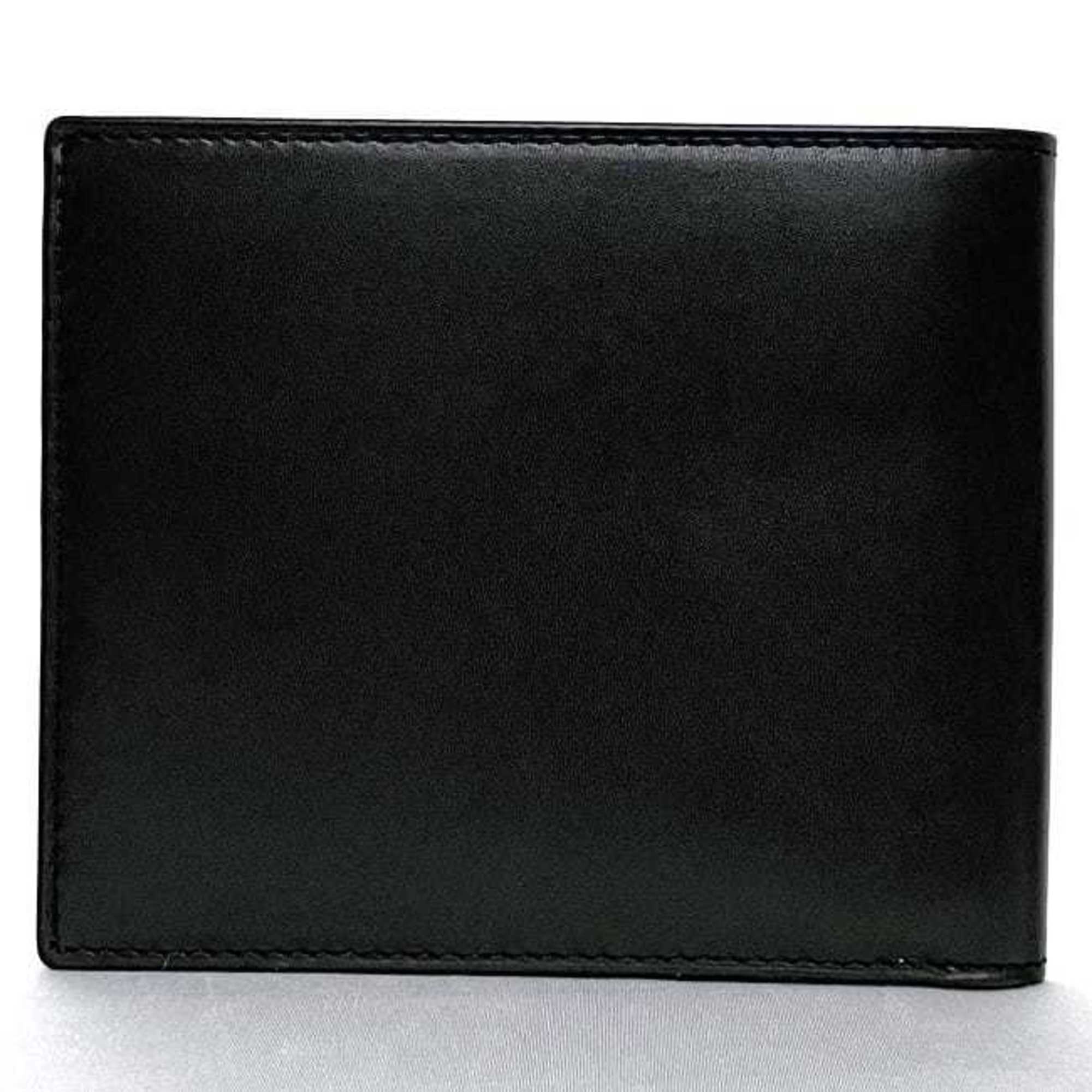 Dunhill Bi-fold Wallet Black LL3070A ec-20092 Leather dunhill Billfold Compact Men's Chic
