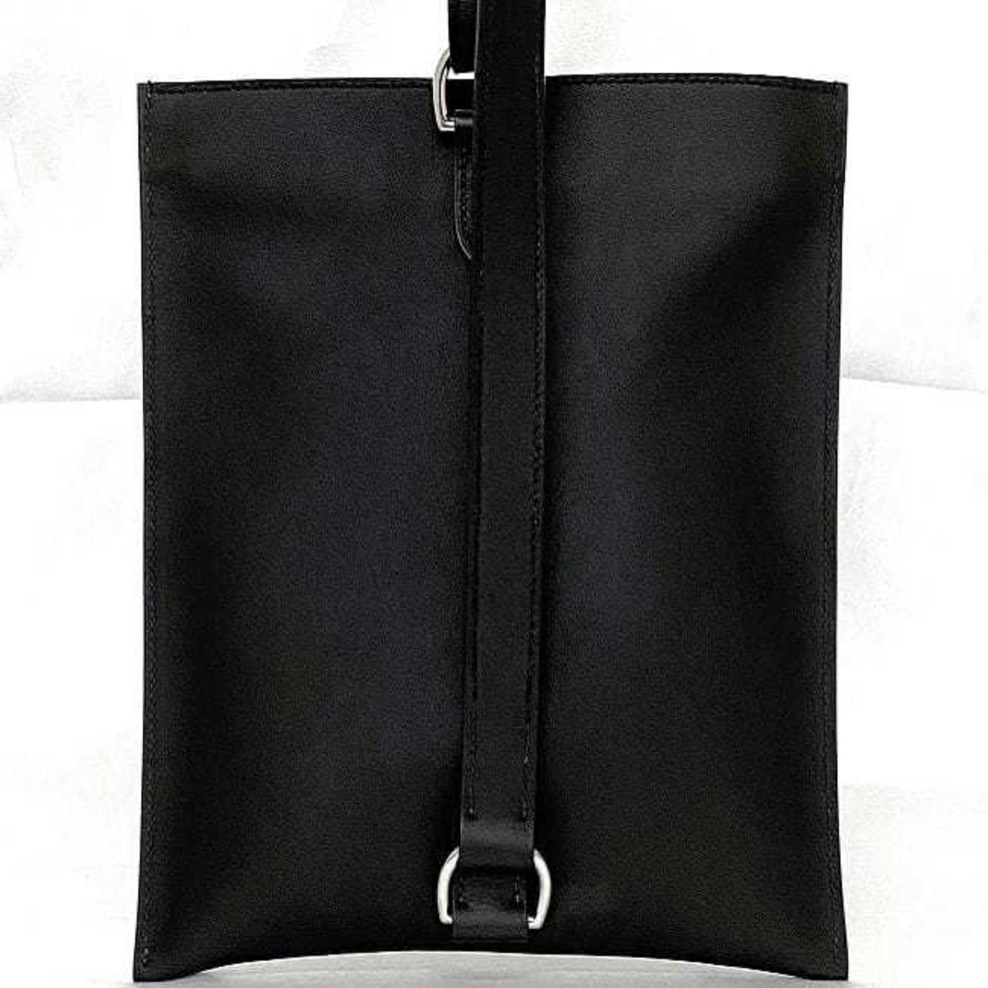 Hermes Body Bag Portefeuille Pochan Plus Black Chaine d'Ancre f-20172 Shoulder Leather Swift U Stamp HERMES Unisex
