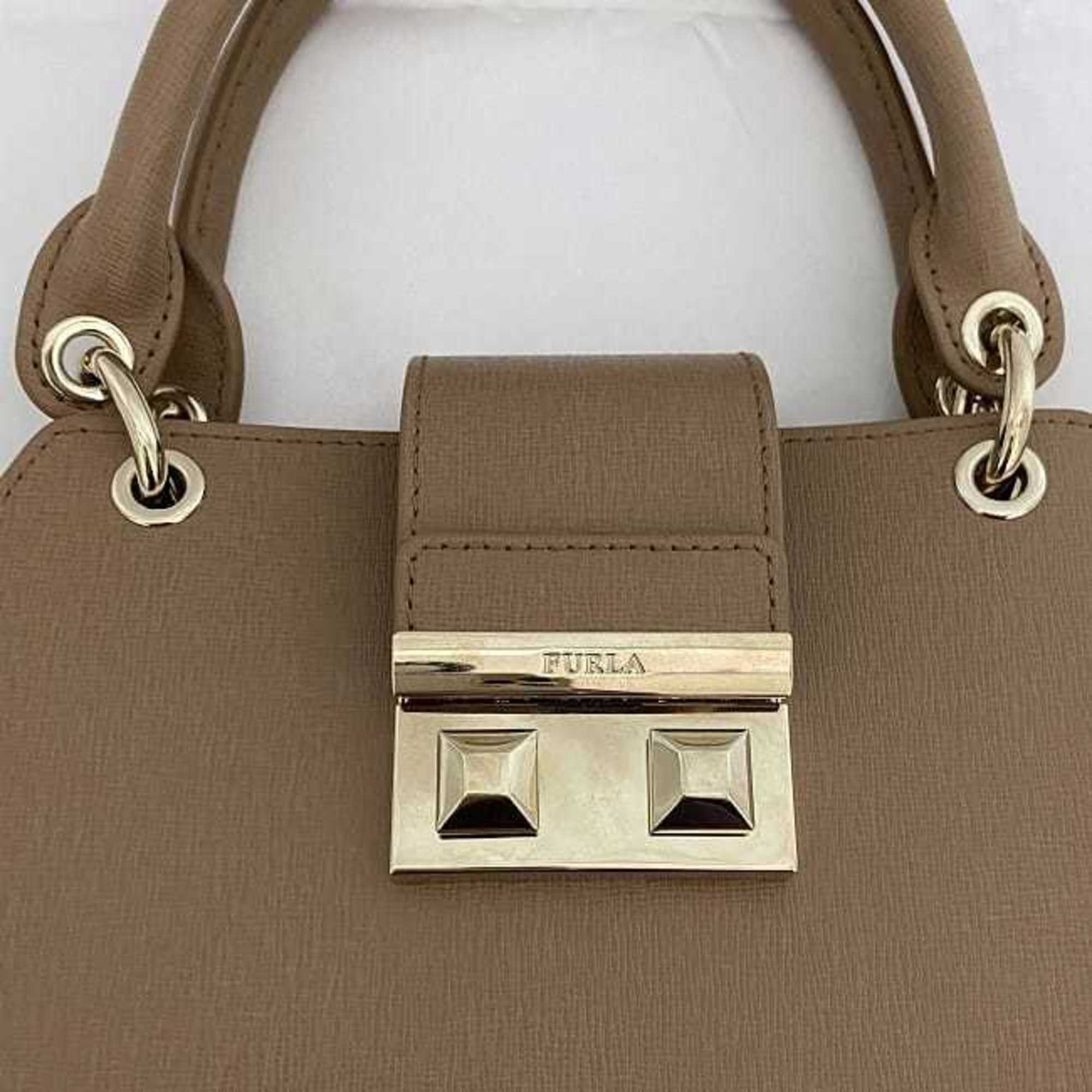 FURLA 2way bag beige 25067 f-20120 handbag leather shoulder ladies compact