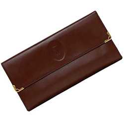 Cartier Tri-fold Long Wallet Bordeaux Must L3000002 ec-20101 Leather Women's Men's