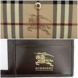 Burberry Bi-fold Long Wallet Brown Beige Nova Check 3463739 ec-20159 PVC Leather BURBERRY Zipper Coin Purse Billfold Card